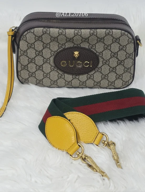 Gucci Supreme Camera Messenger Bag Brown GG Canvas Crossbody Unisex - Picture 16 of 16